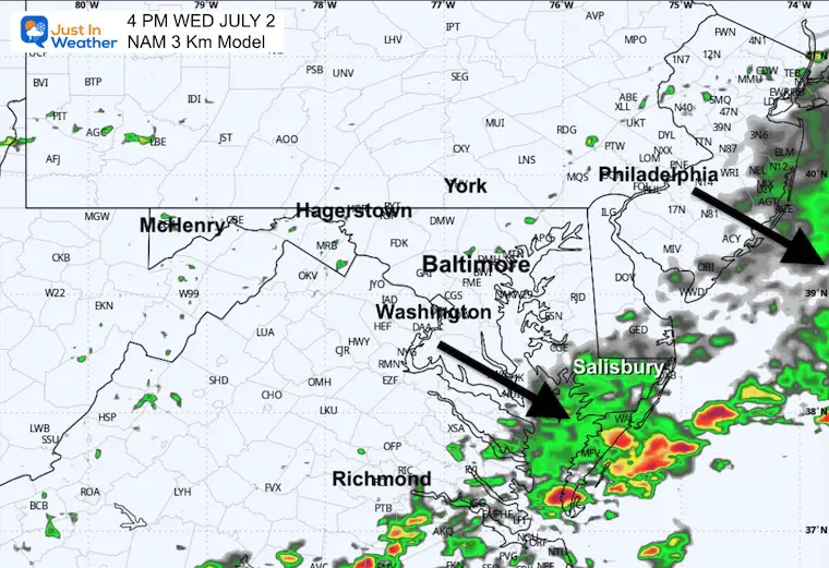 July 1 weather forecast radar Wednesday afternoon