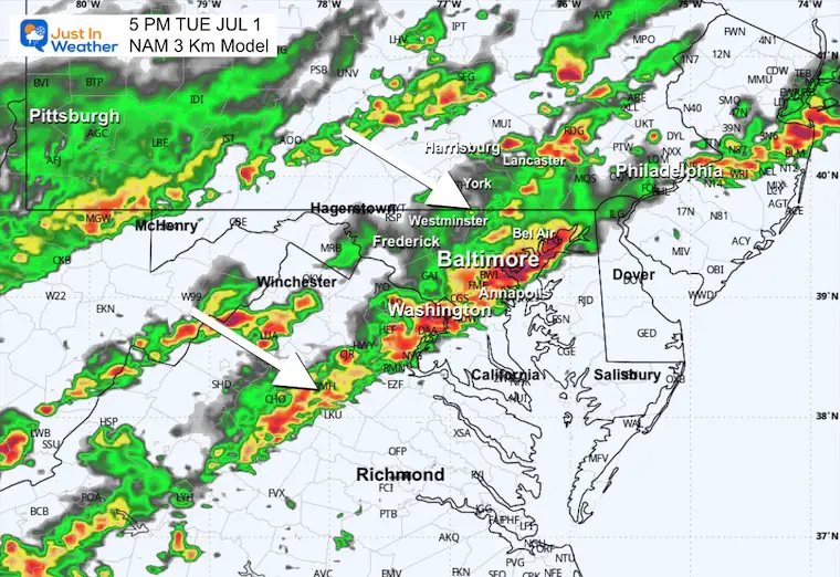 July 1 Severe Thunderstorm Watch Tuesday 5 PM