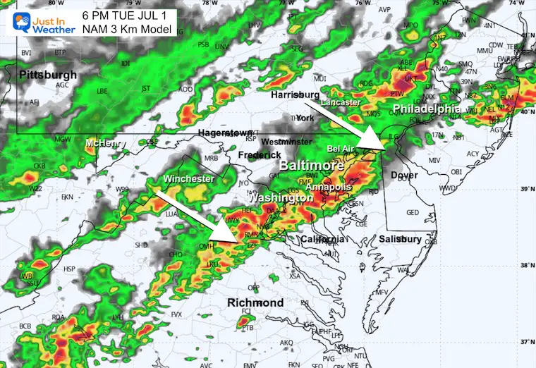 July 1 Severe Thunderstorm Watch Tuesday 6 PM