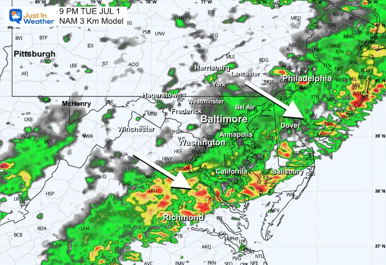 July 1 Severe Thunderstorm Watch Tuesday 9 PM