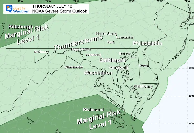 July 10 NOAA Severe Storm Risk Thursday