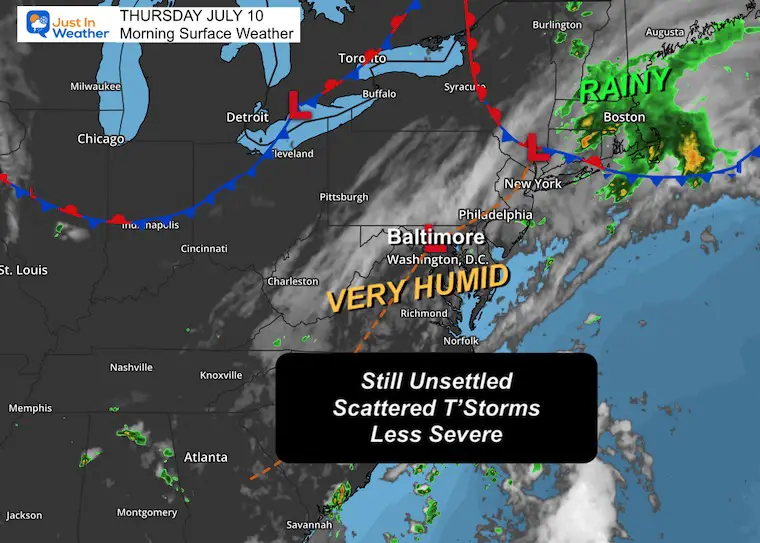 July 10 weather storm map Thursday