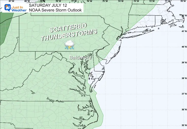 July 11 NOAA Severe Storm Risk Saturday