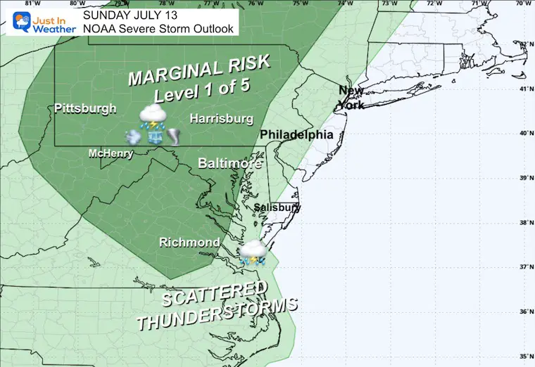 July 11 NOAA Severe Storm Risk Sunday