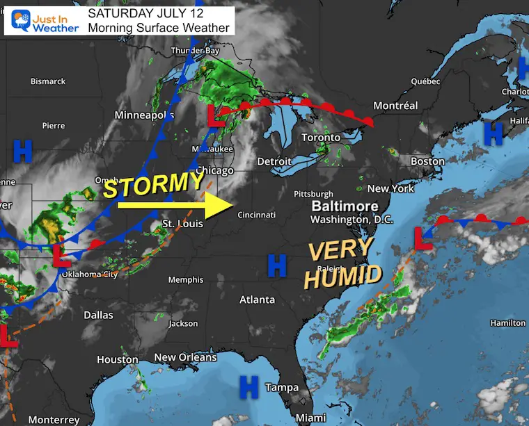 July 12 weather Saturday morning