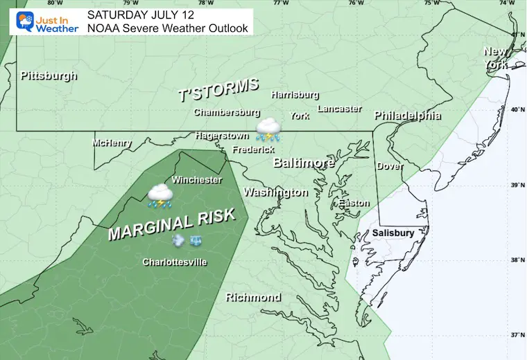 July 12 weather NOAA Severe Storm Risk Saturday