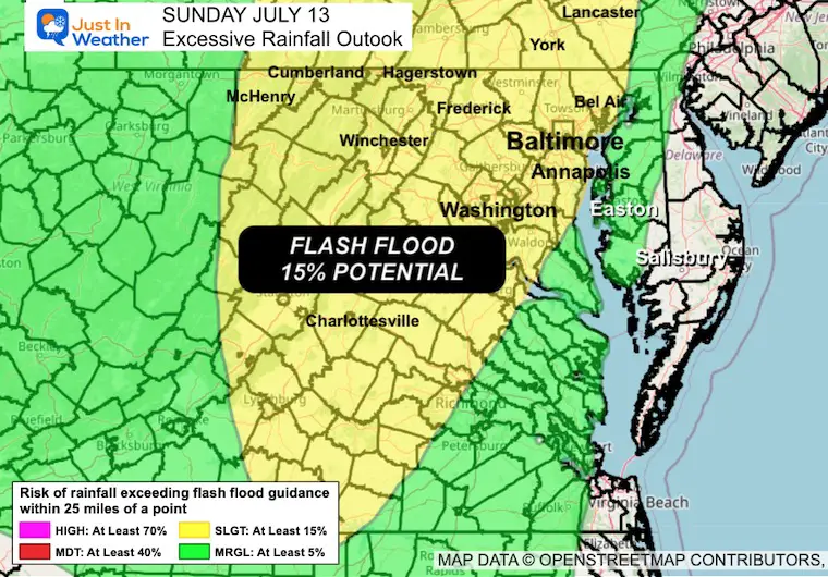 July 13 NOAA Flash Flood Guidance