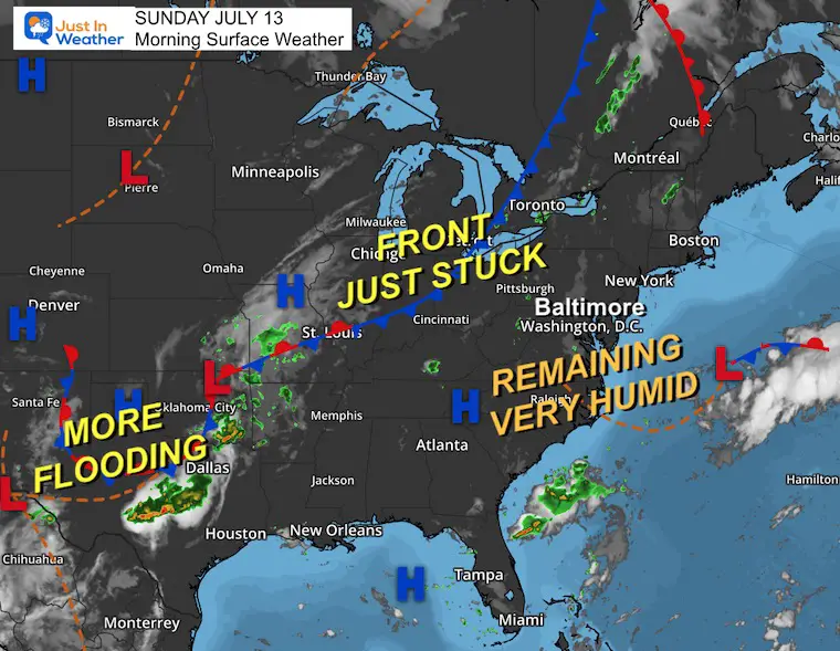 July 13 weather Sunday morning storm map