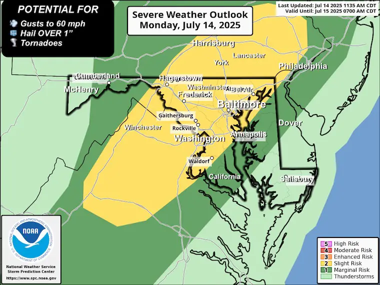 July 14 weather NOAA Severe Storm Risk