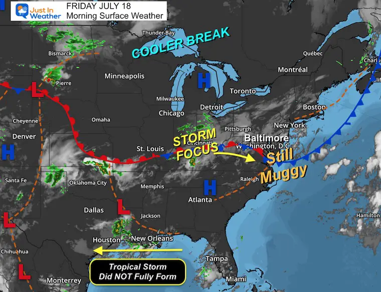 July 18 weather Friday morning