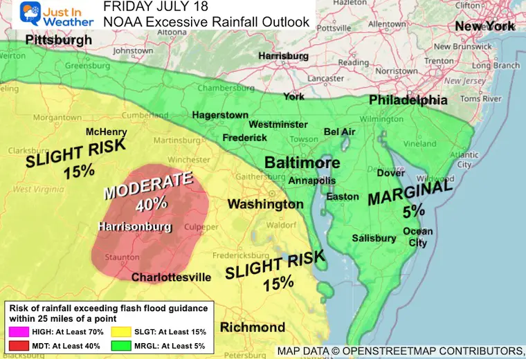 July 18 NOAA Flash Flood Guidance