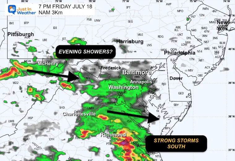 July 18 weather storm radar Friday 7 PM
