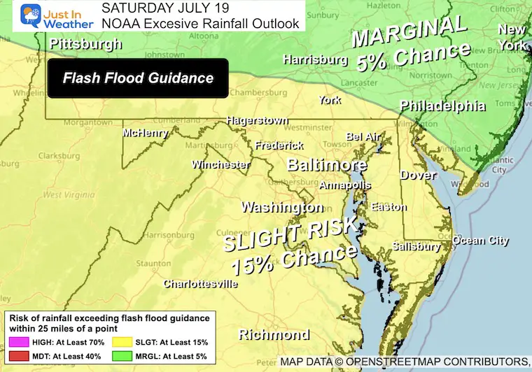 July 19 weather NOAA Flash Flood Guidance Saturday