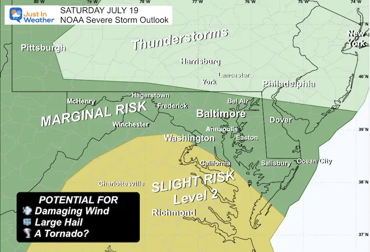 July 19 weather NOAA Severe Storm Outlook Saturday