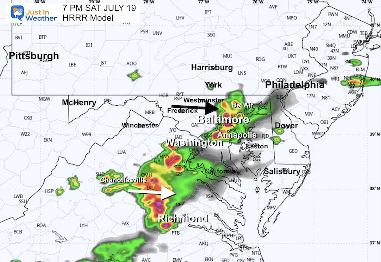 ScreenshotJuly 19 weather storm radar Saturday evening