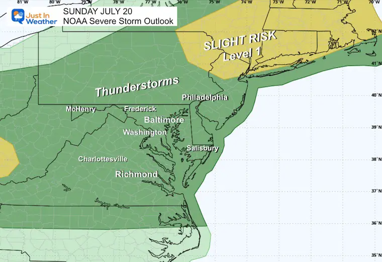 July 20 weather severe storm outlook Sunday