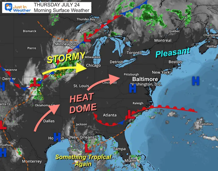 July 24 weather Thursday morning
