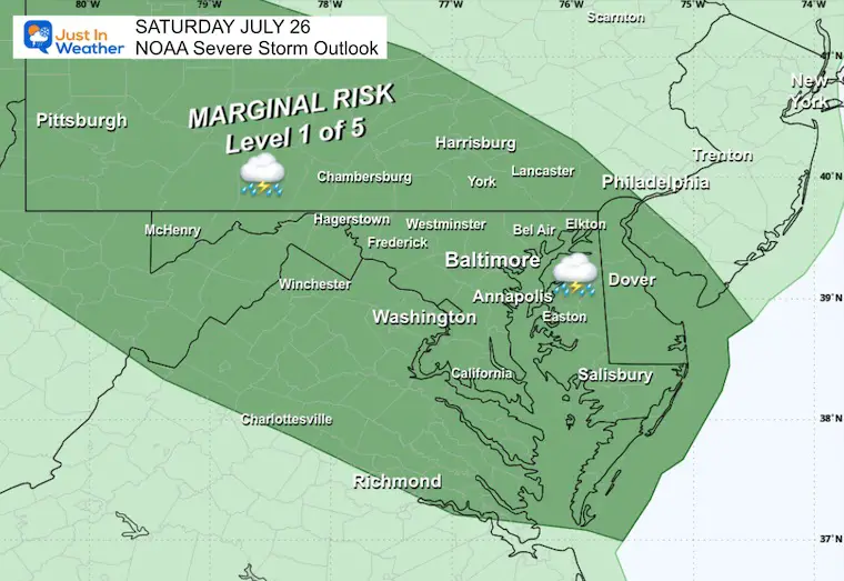 July 26 weather NOAA Severe Storm Risk Saturday