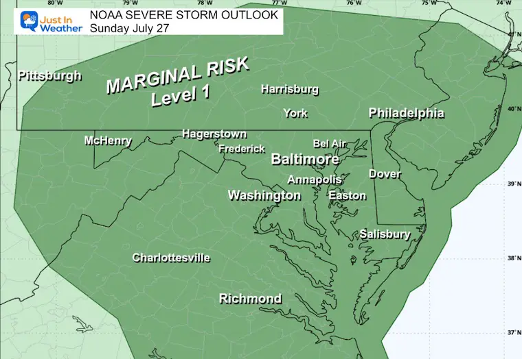 July 27 NOAA Severe Storm Risk Sunday