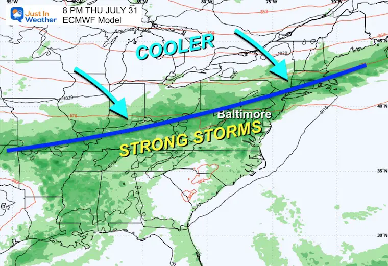 July 27 weather storm forecast Thursday