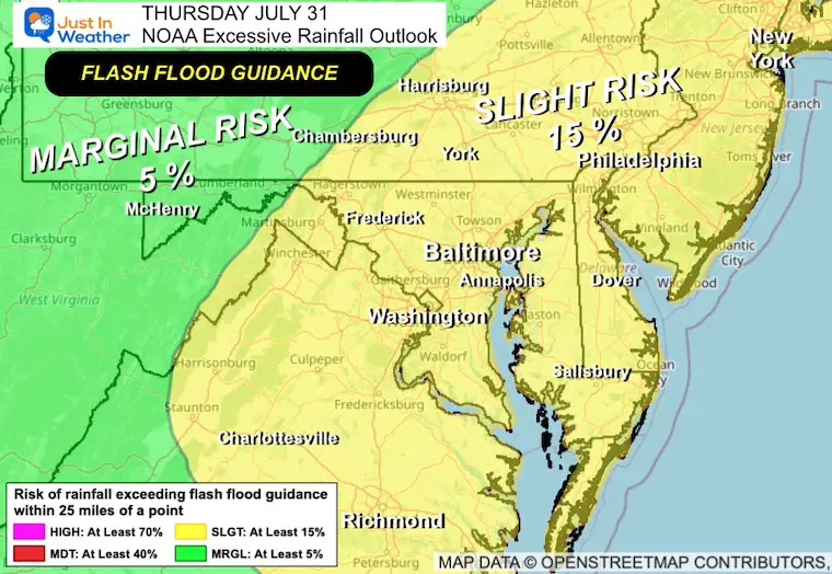 July 29 Flash Flood Guidance Thursday