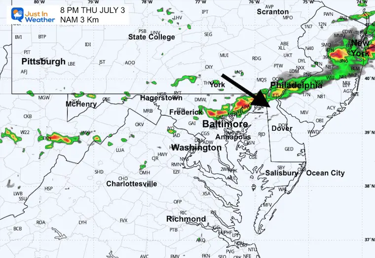 June 3 weather forecast radar Thursday 8 PM