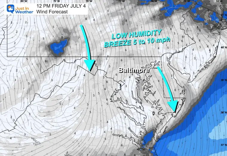 July 3 wind forecast Friday Noon