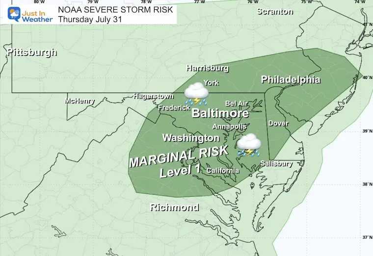 July 30 NOAA Severe Storm Risk Thursday