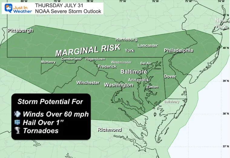 July 31 NOAA Severe Storm Risk