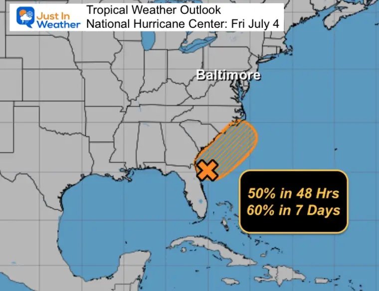 July 4 weather National Hurricane Center tropical outlook Friday