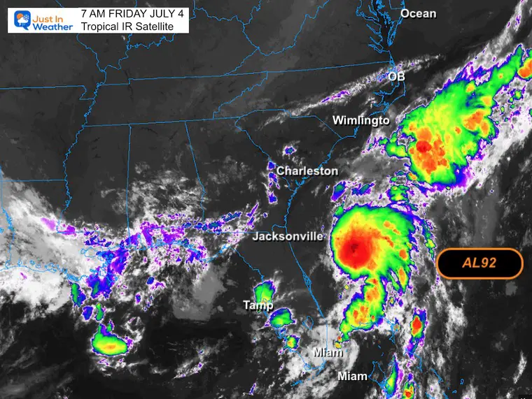 July 4 weather tropical satellite Friday morning