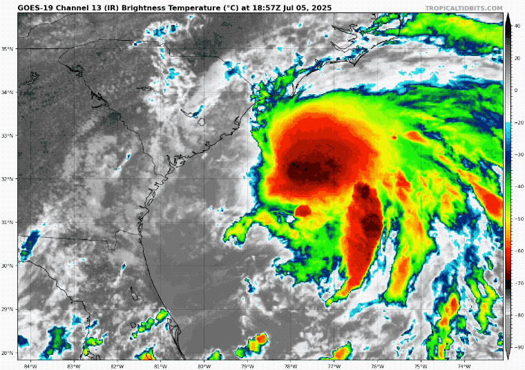 July 5 Tropical Storm Chantal IR Satellite Loop