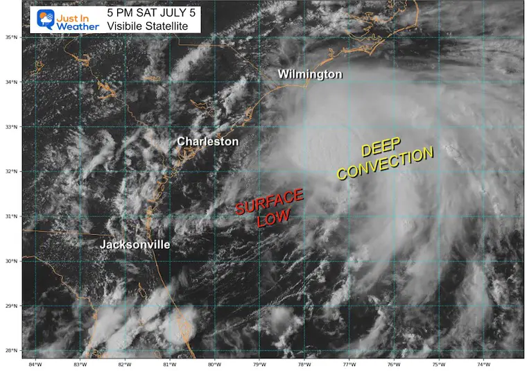 July 5 Tropical Storm Chantal Visible Satellite