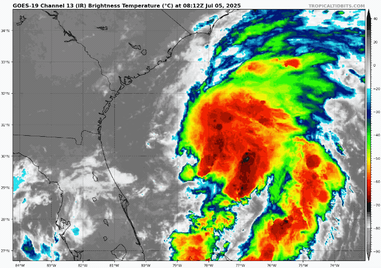 July 5 Tropical Depression 3 Satellite loop Saturday