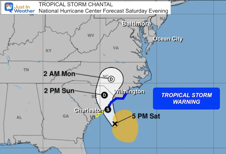 July 5 Tropical Storm Chantal  Track and Warnings National Hurricane Center