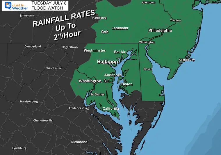 July 8 weather NOAA Flood Tuesday