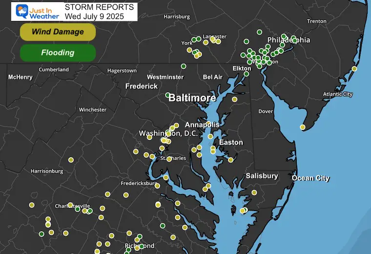 Storm Reports July 9 flooding and wind damage