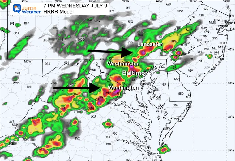 July 9 weather severe storm radar Wednesday 7 PM