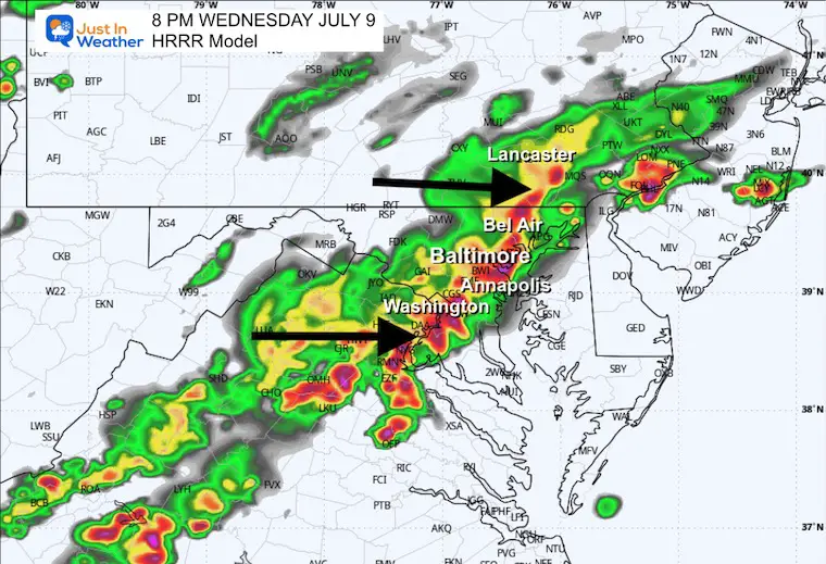 July 9 weather severe storm radar Wednesday 8 PM