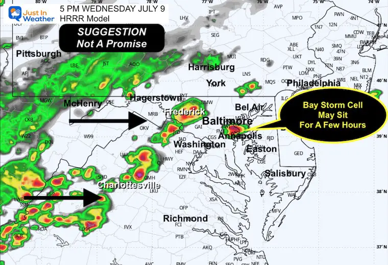 July 9 weather forecast radar storm 5 PM