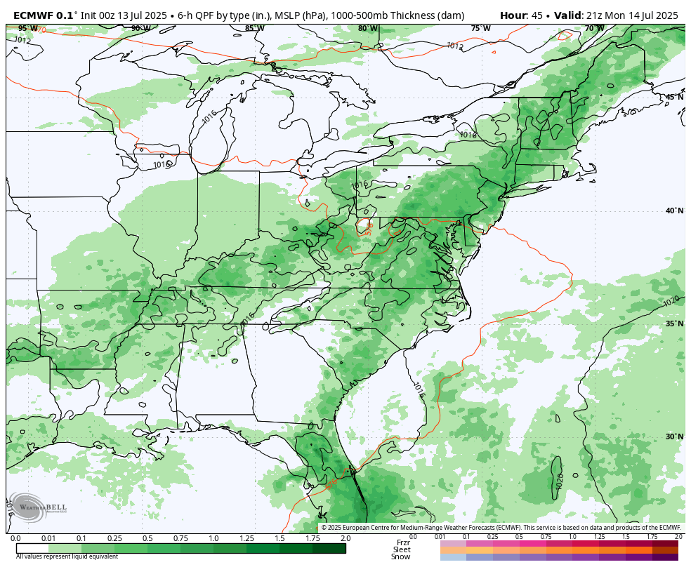 July 13 weather forecast thunderstorms