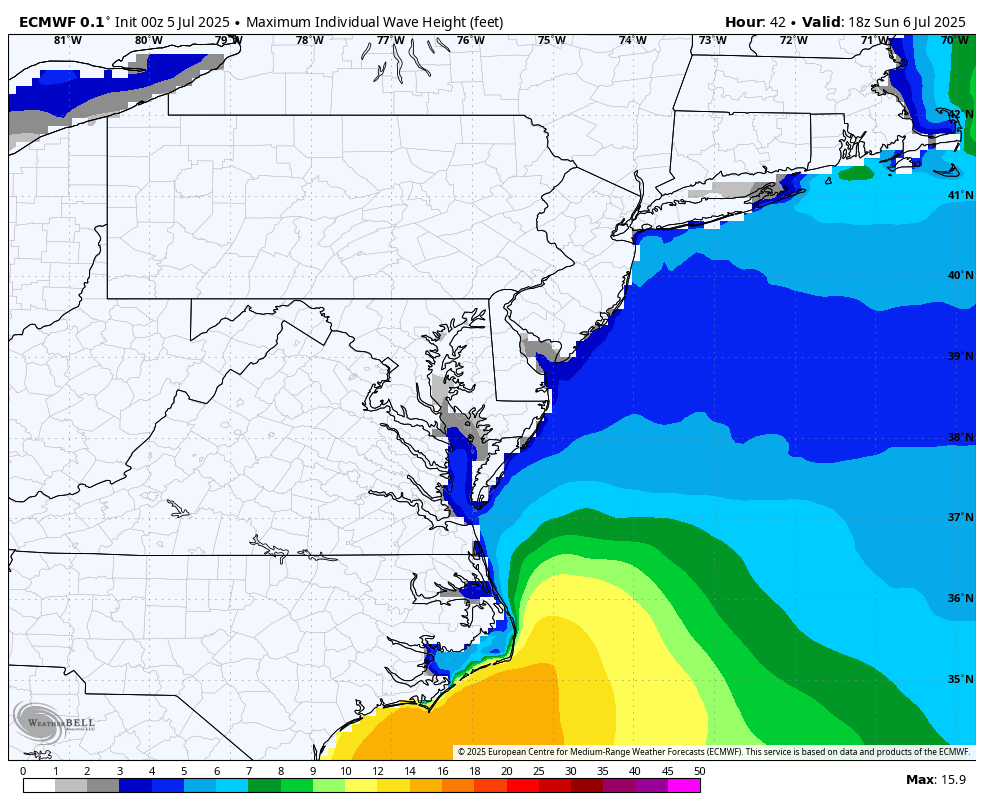 July 5 Tropical storm wave forecast