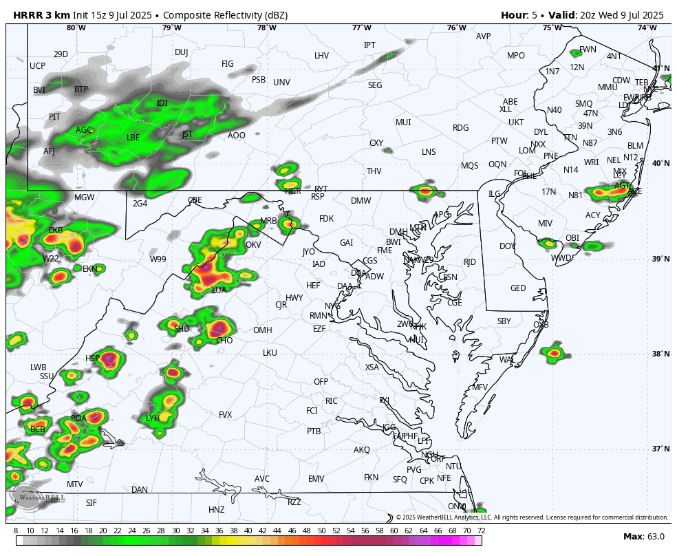 July 9 weather severe storm radar Wednesday evening