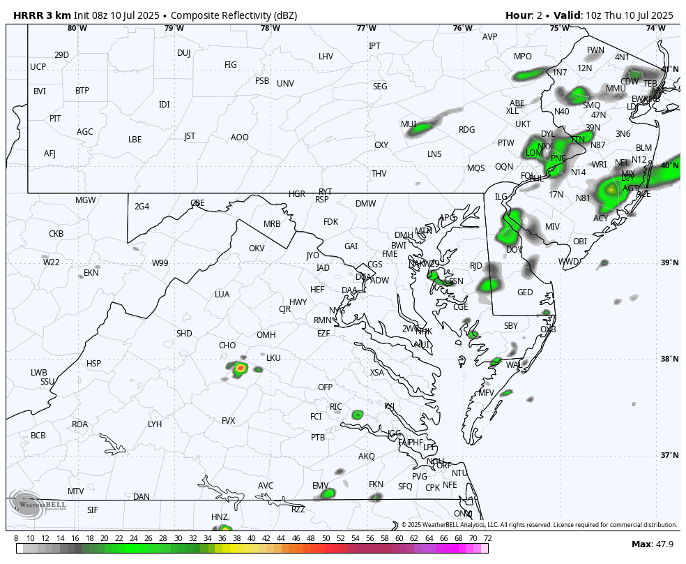 July 10 weather forecast storm radar Thursday