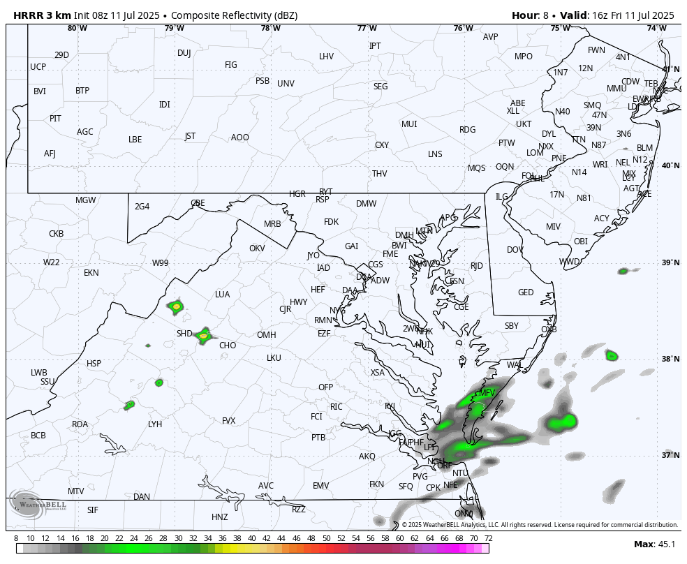July 11 weather storm radar forecast Friday