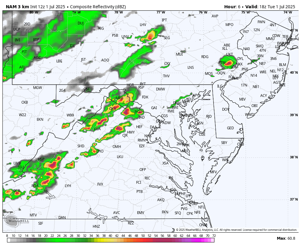 July 1 weather storm radar Tuesday afternoon
