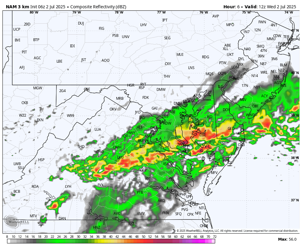 July 2 weather storm radar Wednesday
