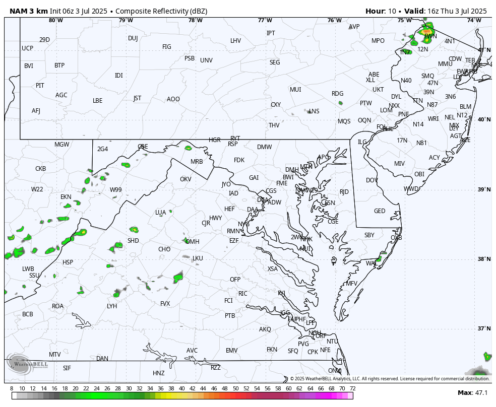 June 3 weather forecast radar Thursday