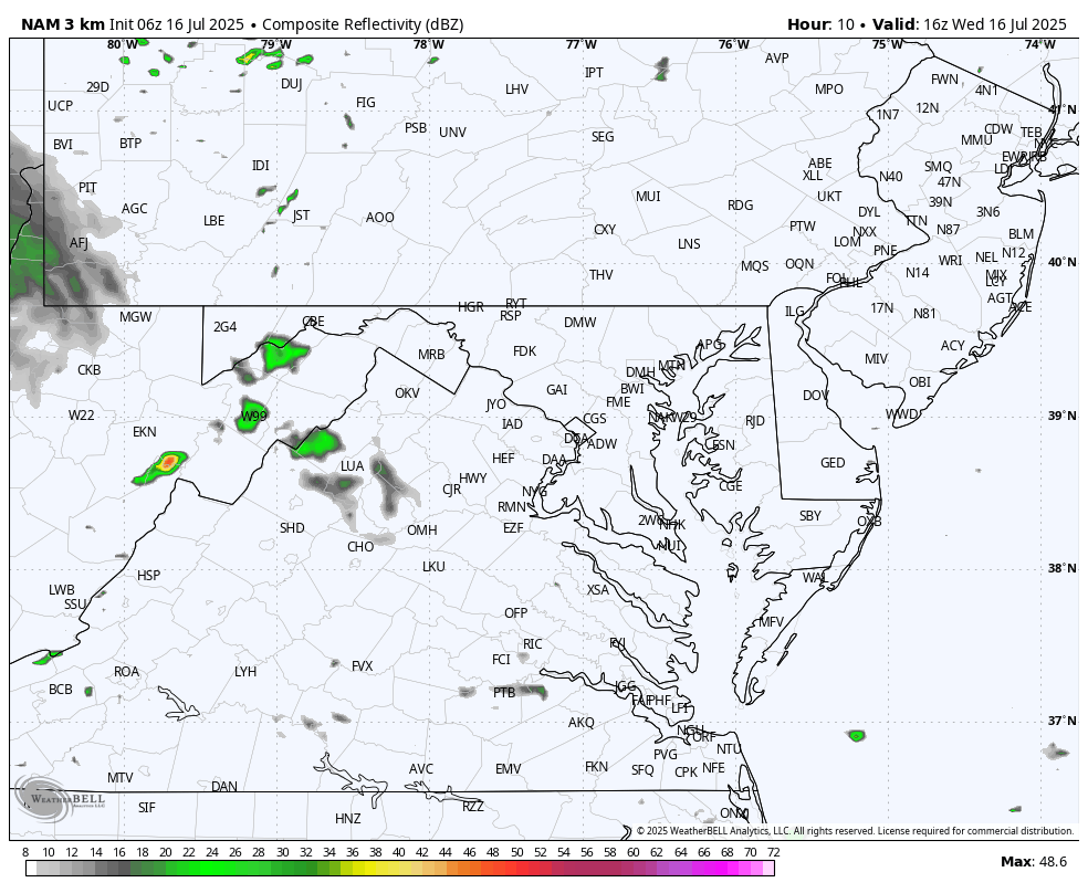 July 16 weather storm radar Wednesday