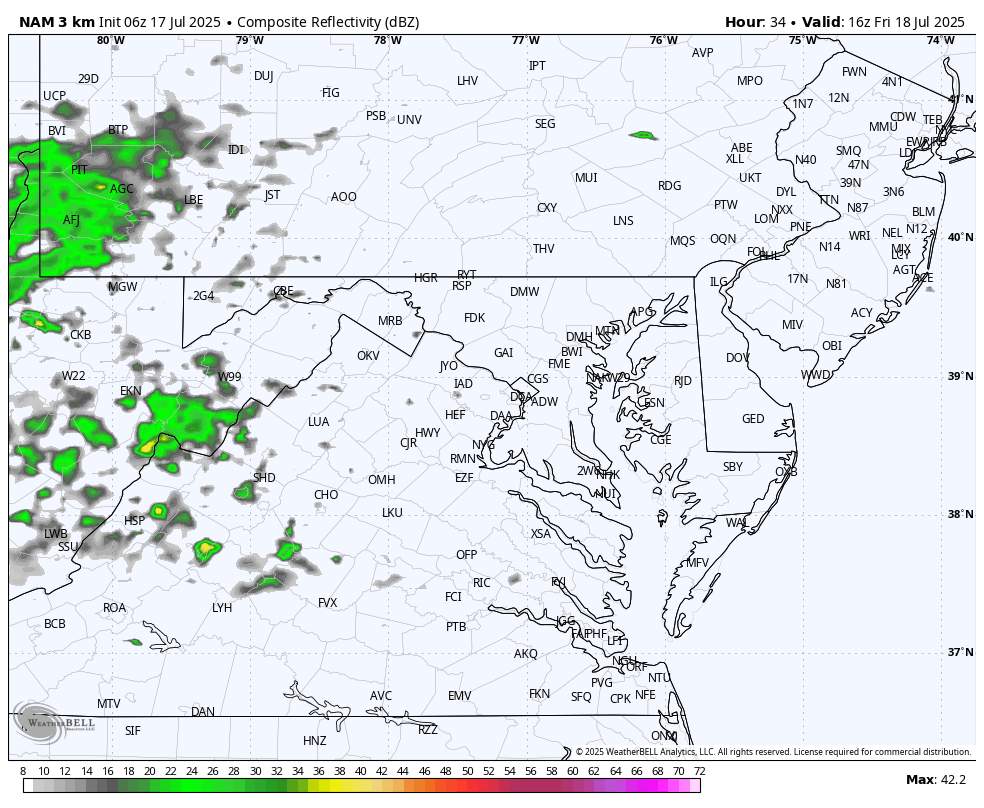 July 17 storm forecast radar Friday